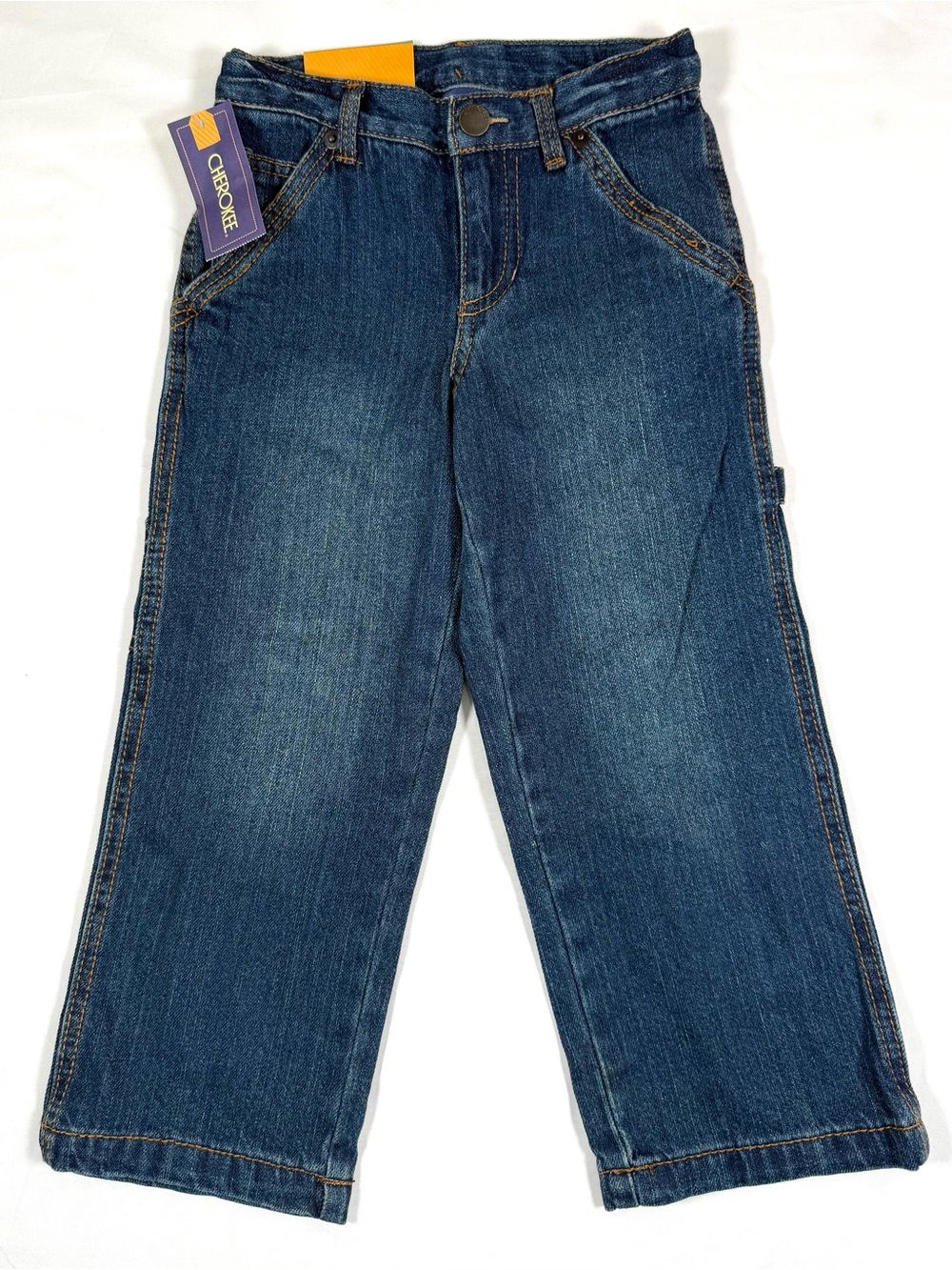 NWT CHEROKEE Boys Carpenter Jeans 4T Utility Workwear Y2K Style Retro Skate NEW